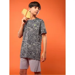 Technosport Boys Grey Polyester Tshirts-image-1