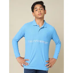 Technosport Boys Typography Printed Polo Collar Pockets Slim Fit T-shirt-picture-35