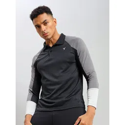 Technosport Colourblocked Polo Collar Antimicrobial Training T-shirt-picture-28