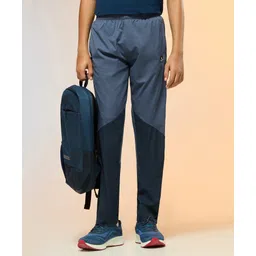 Technosport Knit Colour Blocked Breathable & Moisture Wicking Sports Track Pants - Light Blue-picture-21