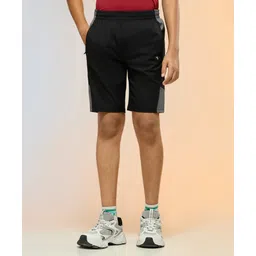 Technosport Knit Colour Blocked Dry Fit & Breathable Sports Shorts - Iron Grey-image-22