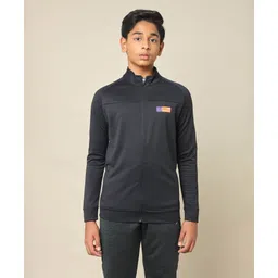 Technosport Knit Full Sleeves Solid Sun Protection & Breathable Windcheater Sports Jacket - Black-picture-19