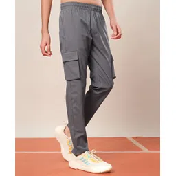 Technosport Knit Solid Cargo Track Pant - Light Grey-image-19