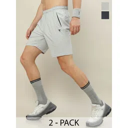 Technosport Men Pack Of 2 Slim Fit Training or Gym Sports Shorts-picture-32