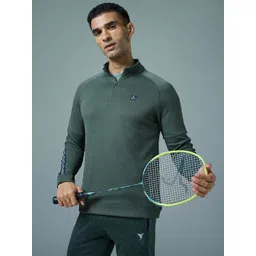 Technosport Men Solid Slim Fit Mock Neck Sports Sweatshirt with ELASTO PLUS-picture-17