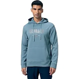 technosport Men's Fleece Graphic Print Hooded Sweatshirt with Technowarm+, UV Protection for Winters and Regular use-picture-11