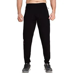 technosport Men's Polyester Slim Fit Plus Size Solid Track Pant for Running, Workout & Sports - (MPOR25BLK_Black_3XL)-picture-35