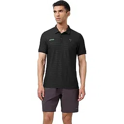 technosport Men's Slim Fit Striped Half Sleeve Polo Active Out T-Shirt for Gym, Sports & Regular Use-picture-13