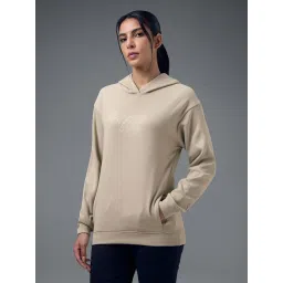 Technosport Women Beige Slim Fit Hooded Sports Sweatshirt-picture-14