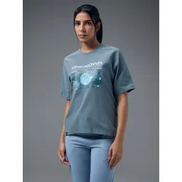 Technosport Women Blue Graphic Printed Round Neck Sports T-Shirt-picture-23