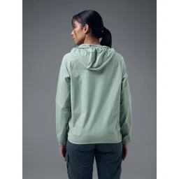Technosport Women Green Solid Slim Fit Hooded Jacket image 2