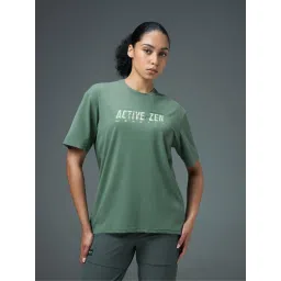 Technosport Women Green Typography Round Neck T-Shirt-picture-23