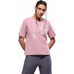 TECHNOSPORT Women Polyester Oversized Graphic Print Half Sleeve T-Shirt with Technocool+, SPF50+ for Gym, Sports and Regular Use-picture-13