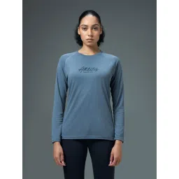 Technosport Women Printed Sports T-Shirt for Yoga and Fitness with Technocool+ - Blue-picture-12