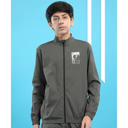 Technosport Woven Full Sleeves Be Your Own Hero Text Printed Sun Protection & Breathable Sports Jacket - Olive Green-picture-14