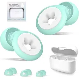 tecokart TecoKart® Ear Plugs for Noise Reduction: Flexible Silicone Earplugs for Noise Cancelling, Ear Plug for Flight Travel, Studying, Sleep - Includes 6 Ear Tips (S/M/L), White & Green Star-picture-28