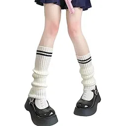 tecokart White Leg Warmers for Women and Girls, Fashion Ribbed Knit Leg Warmer Calf Cuffs Stocking Winter Boot Socks, Soft and Warm Leg Warmers for Women Winter Season-picture-27