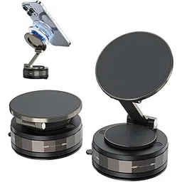 TECPHILE Magnetic Mobile Phone Holder for Car with 360° Rotatable & Foldable Metal Cell Phone Holder, Strong Grip Vacuum Seal, Car Mount Compatible with All Mobile Phones-picture-27