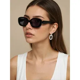 Ted Smith Black UV Protection Cat Eye Unisex Sunglasses-picture-44