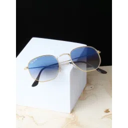 Ted Smith Blue UV Protection Square Unisex Sunglasses-picture-21