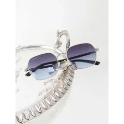 Ted Smith Blue UV Protection Square Unisex Sunglasses-picture-30