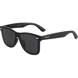 ted smith Men's Women's Polarized UV Protection Grey Lens Black Square Sunglasses-picture-46