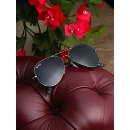 Ted Smith Unisex Black Lens & Gunmetal-Toned Aviator Sunglasses with-image-41