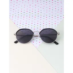 Ted Smith Unisex Black Lens & Silver-Toned Round Sunglasses with-image-7