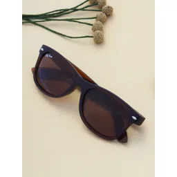 Ted Smith Unisex Brown Lens & Brown Rectangle Sunglasses with Polarised Lens-picture-17