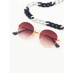 Ted Smith Unisex Brown Lens & Gold-Toned Round Sunglasses with UV Protected Lens-picture-34