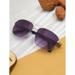 Ted Smith Unisex Grey Lens & Silver-Toned Aviator Sunglasses with UV Protected Lens-picture-10