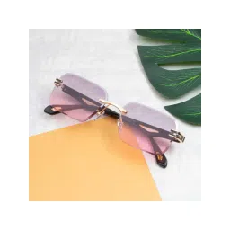 TED SMITH Unisex Polycarbonate Uv Protection Rimless Rectangle Shape Purple Lens Sunglasses-picture-34