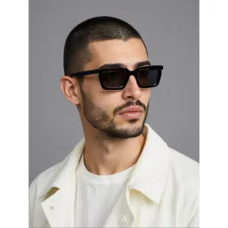 TED SMITH Unisex Rectangle Black Sunglasses With UV Protected Lenses-picture-20