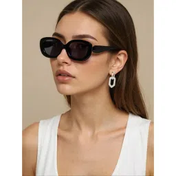 TED SMITH Women Cat Eye Black Sunglasses With UV Protected Lenses-picture-13