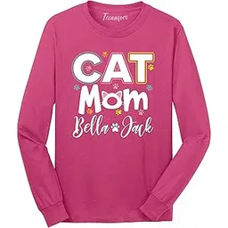 teeamore Mothers Day Cat Mom Custom Shirt Women Cute Cat Paw Graphic Cat Lovers V Neck T-Shirt-picture-52