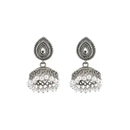 Teejh Ethnic Ashriya Silver Oxidized Jhumki Earring image 3