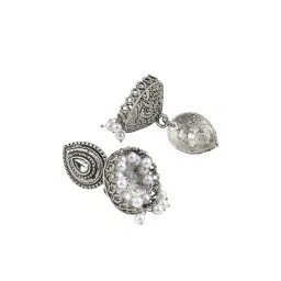 Teejh Ethnic Ashriya Silver Oxidized Jhumki Earring image 5