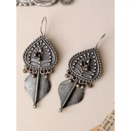 Teejh Ethnic Rabhya Silver Oxidized Dangler Earrings-picture-17