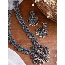 Teejh Ethnic Ridhi Multi Temple Work Necklace Set for Women-picture-26