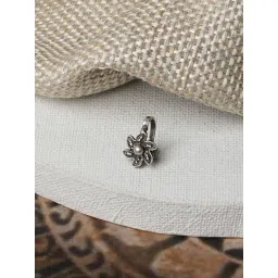Teejh Ethnic Vrita Silver Oxidized Nosepin for Women-picture-14