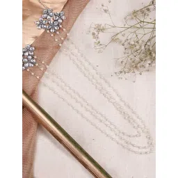 Teejh Garland Layered Pearl Polki Silver Oxidized Long Necklace-picture-23