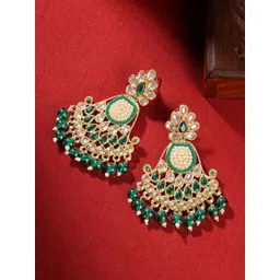 TEEJH Gold Plated Artificial Stones Studded Classic Chandbalis-picture-26