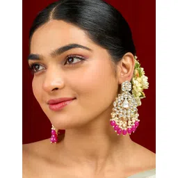 TEEJH Gold-Plated Classic Artificial Stones Studded and Beaded Chandbalis-picture-18