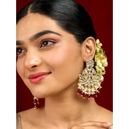 TEEJH Gold-Plated Classic Artificial Stones Studded and Beaded Chandbalis-picture-24