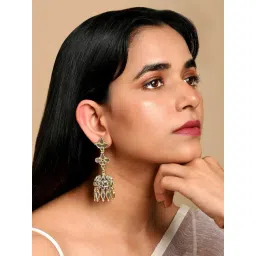 Teejh Gold-Plated Fulki Oxidized White Earrings for Women-picture-39