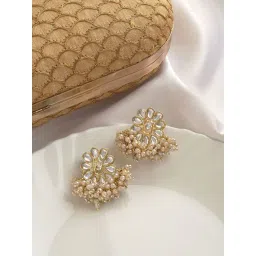 Teejh Kriya Pearl & Polki Stud Earrings-picture-35