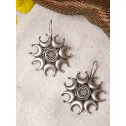 Teejh Kyra Silver Oxidized Dangler Earrings-picture-18