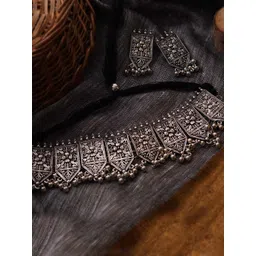 TEEJH Oxidised Silver-Plated Ghungroo-Studded Dyuti Antique Jewellery Set-picture-30