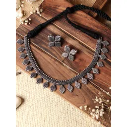 TEEJH Oxidized Silver-Plated Aaloka Jewellery Set-picture-39