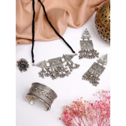 Teejh Pitara Collection Hareetha Oxidized Jewellery Set-picture-22